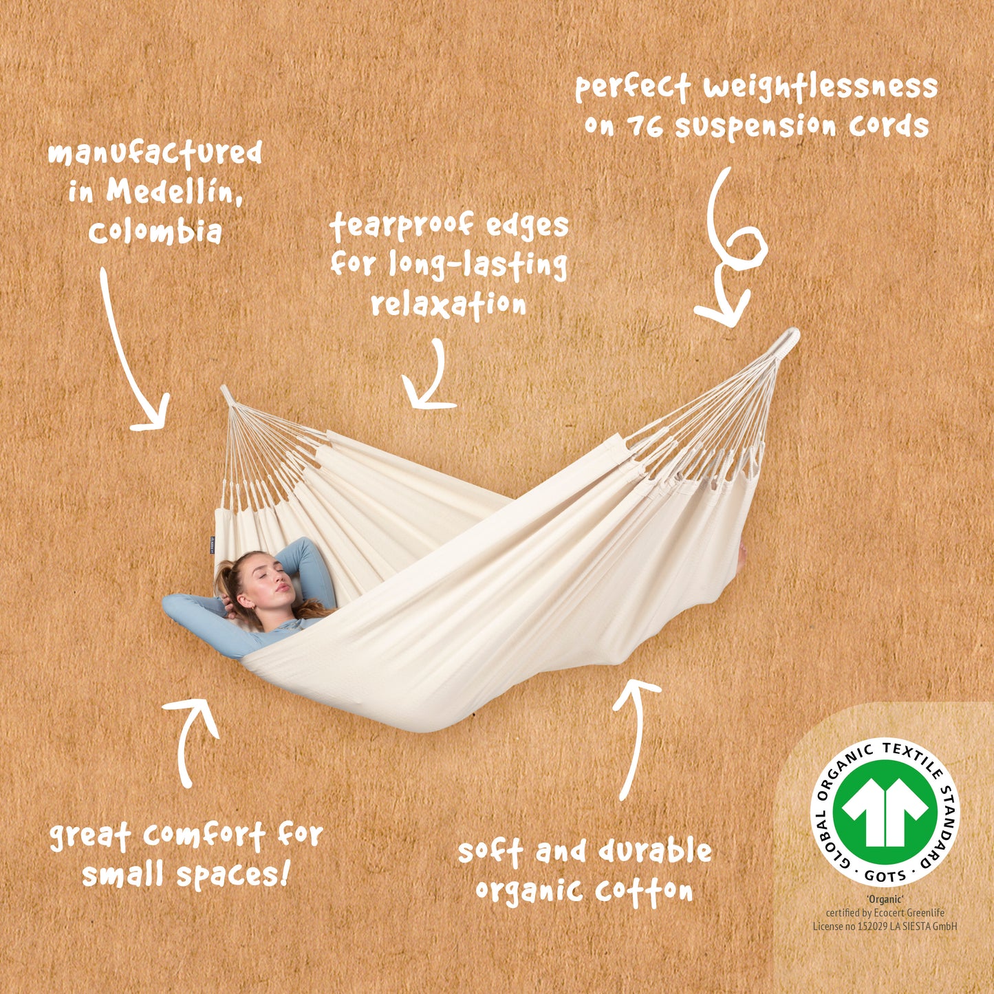 Hamac single La Siesta Modesta Latte