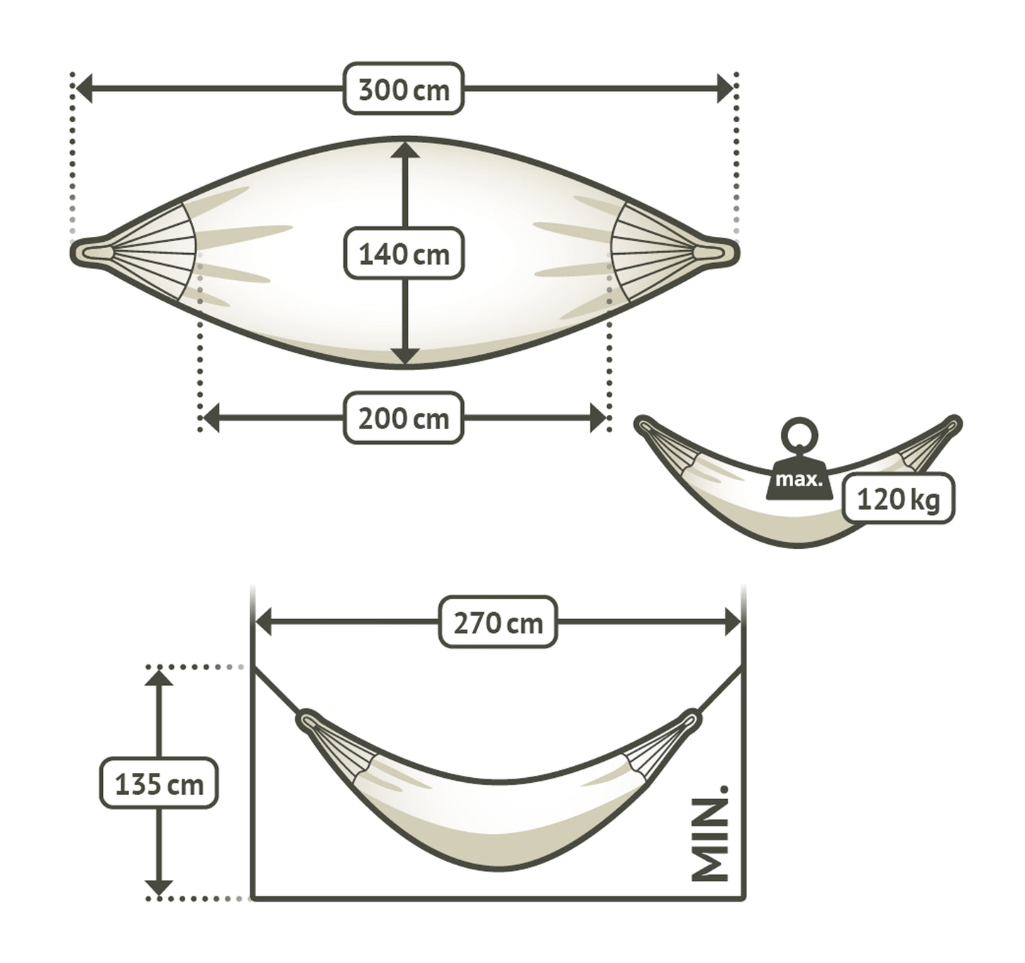 Hamac single La Siesta Modesta Latte